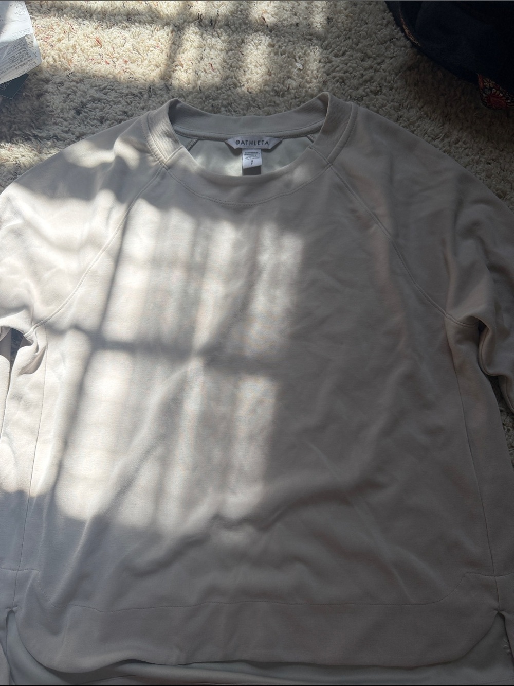 Athleta Neutral Taupe Crewneck Pullover
